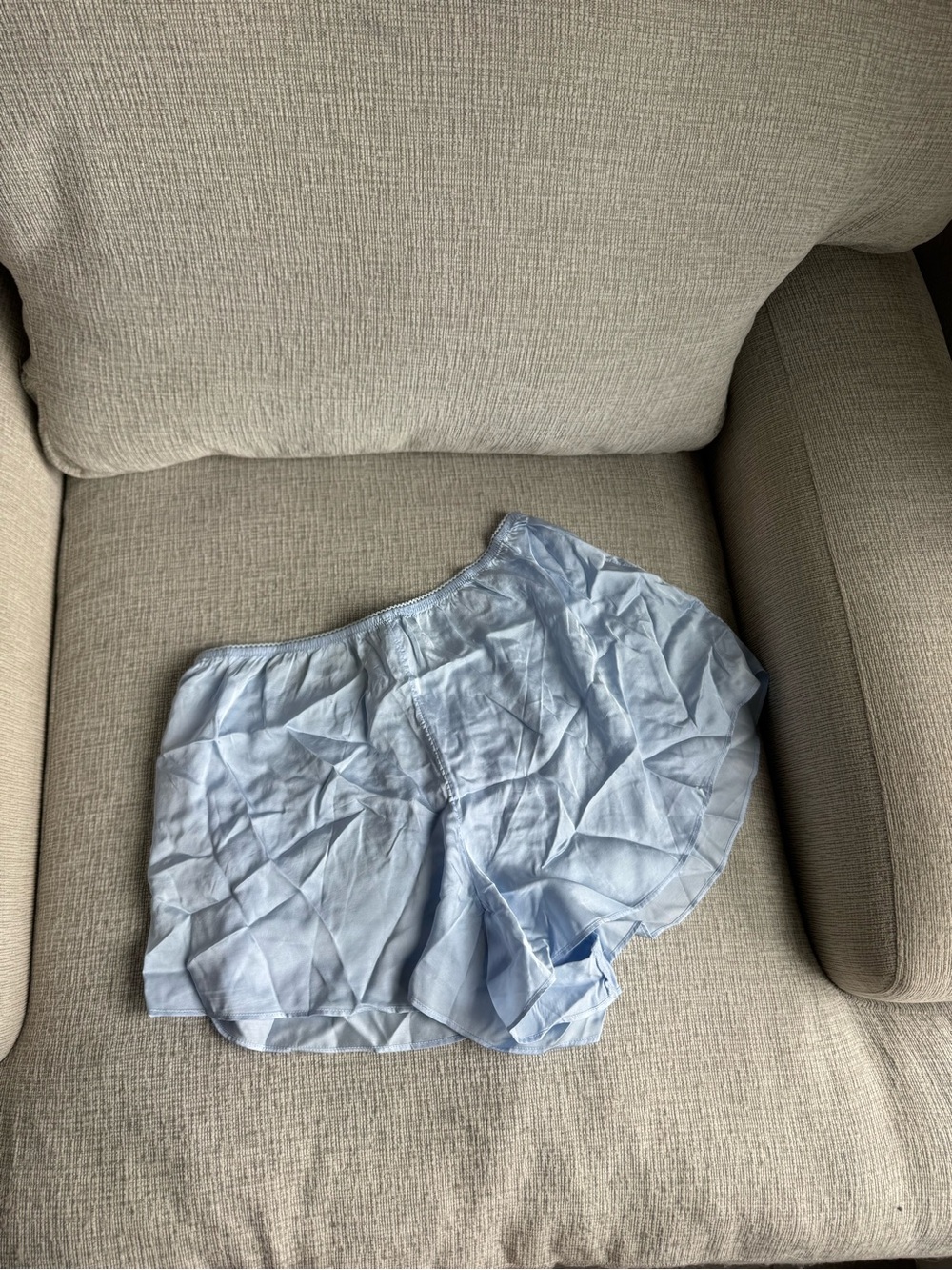 aerie Light Blue Satin Lounge Shorts - Picture 2 of 4